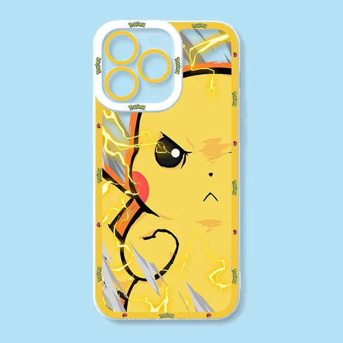 Luxury Pokemon Silicone Case for iPhone 15, 14, 13, 12, 11 Pro Max, XR, XS, X, 8, 7, SE